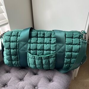 Free People Movement Green Quilted Duffel Bag